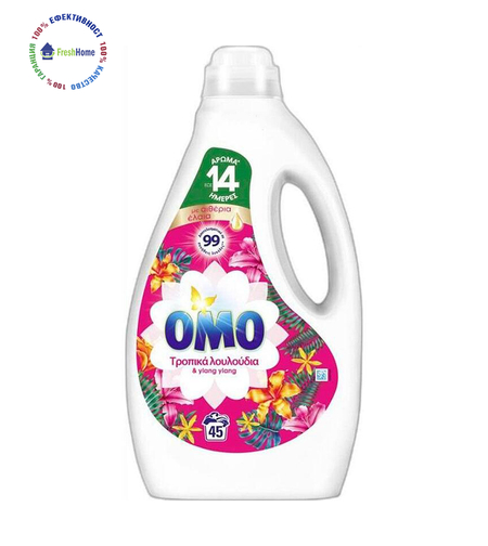 OMO Тропически цветя универсален течен перилен препарат 45 пранета/ 2250 мл.