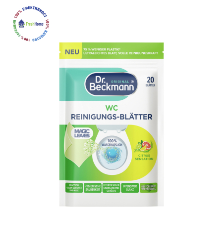 Dr. Beckmann WC Magic Leaves Citrus Sensation почистващ препарат за тоалетни чинии на ленти 20 бр.