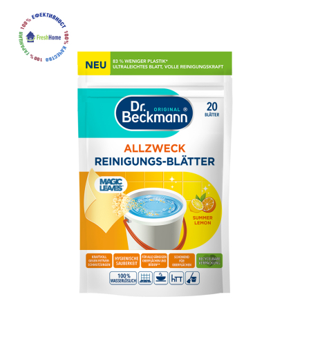 Dr. Beckmann Magic Leaves Summer Lemon универсален почистващ препарат за под на ленти 20 бр.