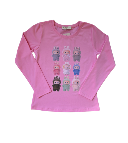 Детска блуза Лабубу в розов цвят