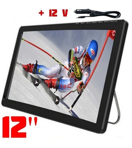 Портативен телевизор NVOX NX-12T, 12 инча, Вградена батерия, DVB-T2, USB