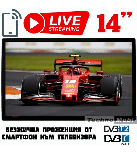 ПОРТАТИВЕН ТЕЛЕВИЗОР NORTHERN CROSS NC-D14S, 14 ИНЧА, 12 ВОЛТА, ВГРАДЕНА СТРИЙМИНГ ФУНКЦИЯ