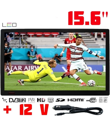 Портативен телевизор NVOX NX-16T, 15.6 инча, Вградена батерия, DVB-T2, USB