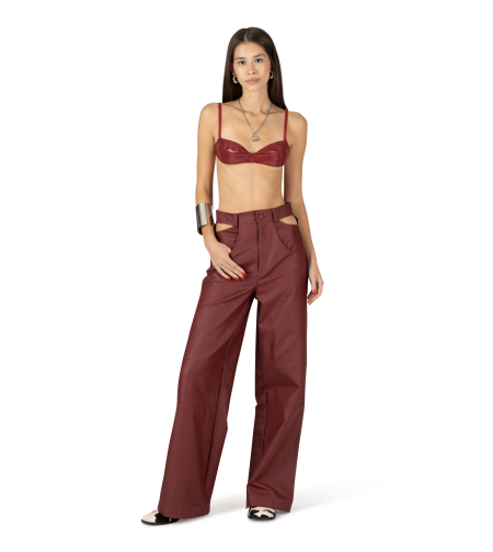 Claret cut out pants