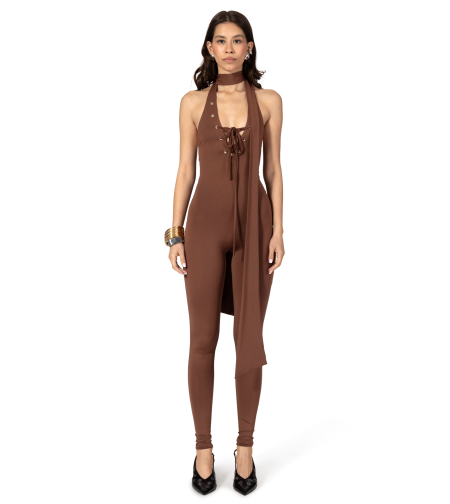 MOCHA WRAP CATSUIT