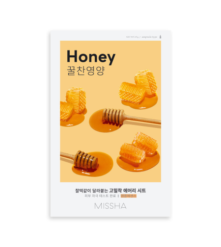 Шийт маска за лице с мед за повяхнала и уморена кожа Missha Airy Fit Sheet Mask Honey