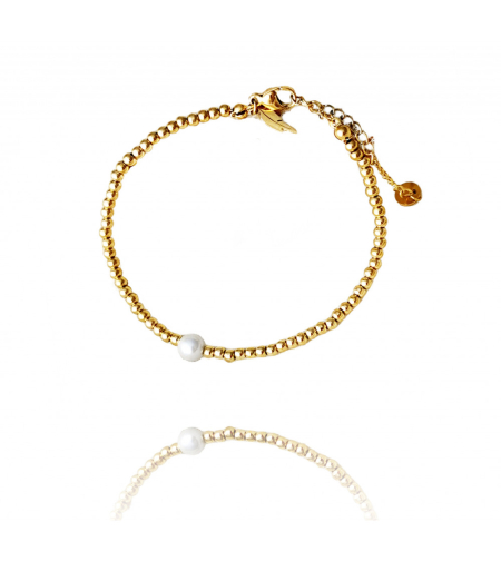 Позлатена гривна с 14К злато  Перла