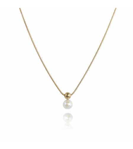 Позлатено колие с 14К злато Перла