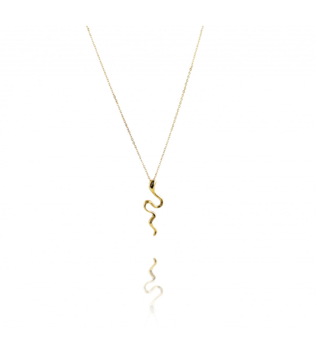 Позлатено колие с 14К злато Кобра