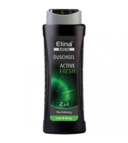 Мъжки душ гел ревитализиращ кожата Elina med Shower gel  Active Fresh 300 мл