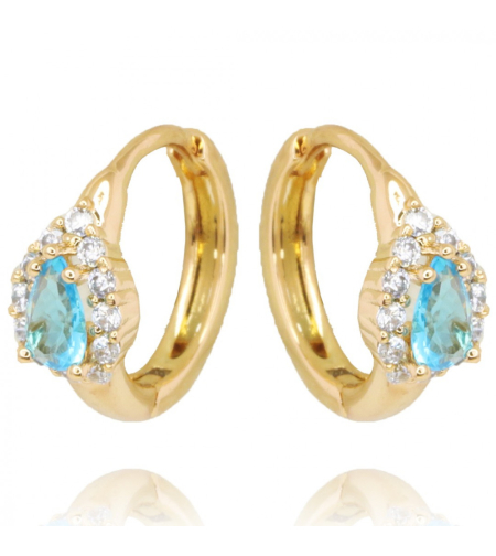 Позлатени обеци с 18К злато с камъни и цирконии