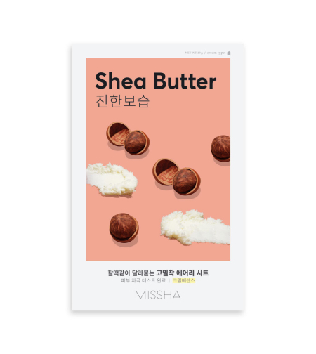 Шийт маска за лице с масло от ший за много суха кожа Missha Airy Fit Sheet Mask Shea Butter