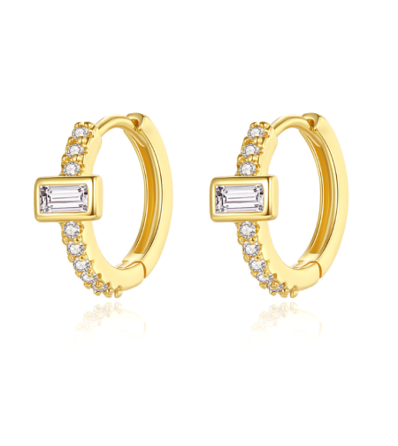 Позлатени обеци с 14К злато с цирконии