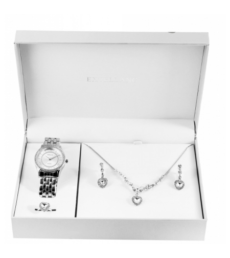 Комплект бижута Excellanc с часовник, колие, обеци и пръстен
