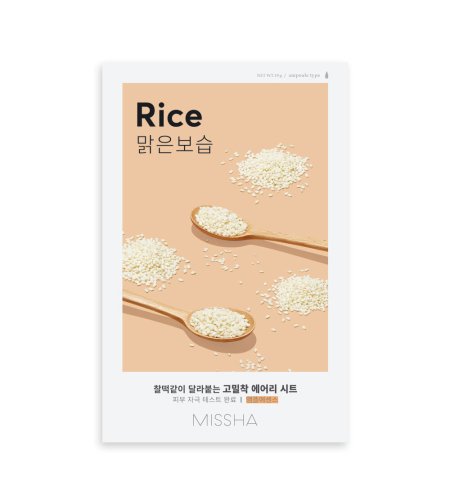 Шийт маска с ориз  за уморена кожа със сивкав тен Missha Airy Fit Sheet Mask Rice