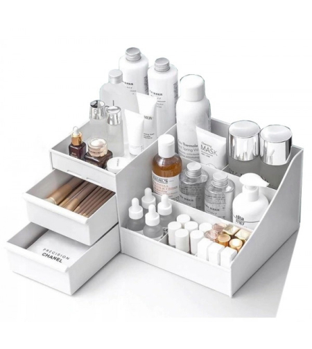 Органайзер за козметика, аксесоари и бижута, бял, 28 x 17,5 x 12.5 cm