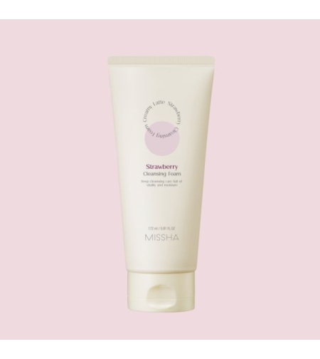 Почистваща пяна с екстракт от ягода Missha Creamy Latte Foam Strawberry 172 мл