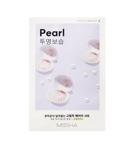 Шийт маска за лице с перлен екстракт с озаряващо действие Missha Airy Fit Sheet Mask Pearl