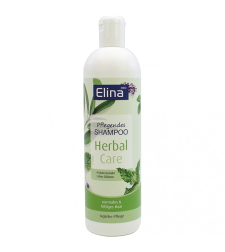 Шампоан с билков екстракт и колаген за нормална към мазна коса Elina med Shampoo Nourishing Herbal Care 500 мл