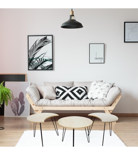 Сет от 3 бели модулни маси за кафе