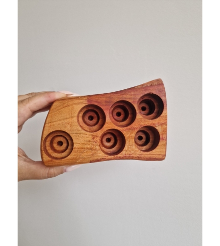 Дървена поставка за етерични масла 6бр череша