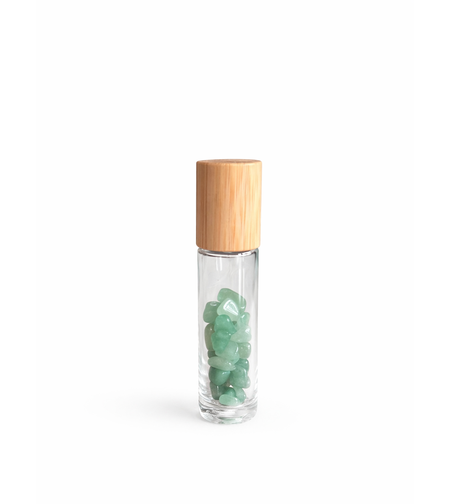 Ролон бутилка с ролер от авантюрин и скъпоценни камъни