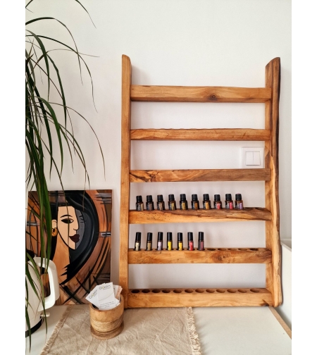 Рафт за стена за етерични масла 72 гнезда