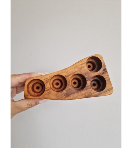 Дървена поставка за етерични масла 5бр двуредова