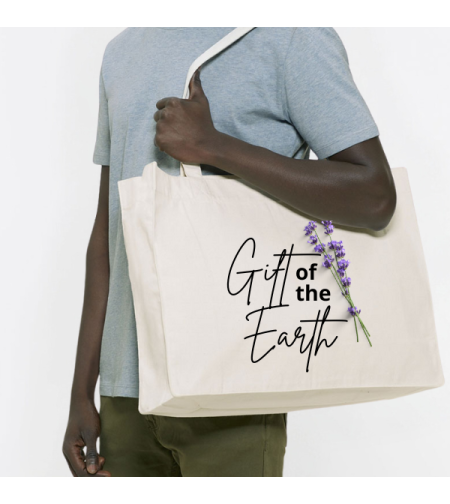 Торба за пазар голяма - Gift of the earth бяла