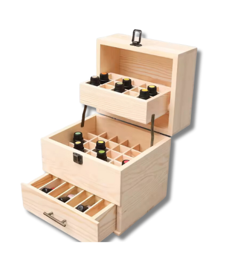 Дървена кутия на 3 нива за съхранение