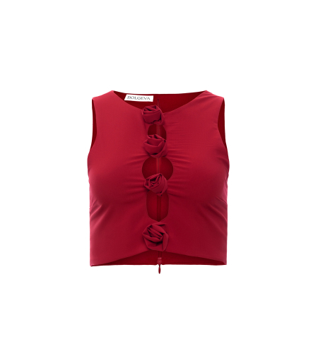 FLAME RED CUT OUT TOP