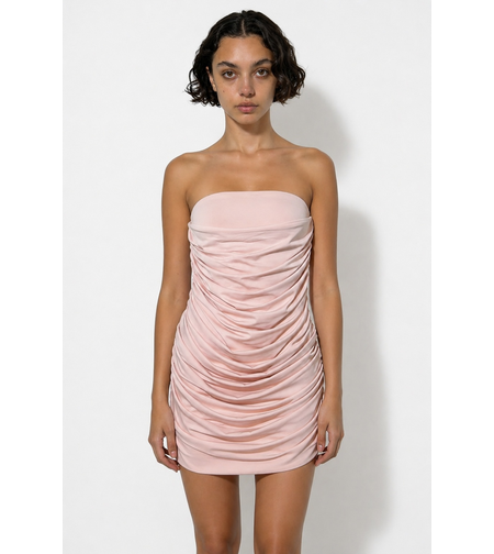 Blossom Strapless Mini Dress In Soft Pink