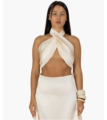 Akakki Satin Cross Top