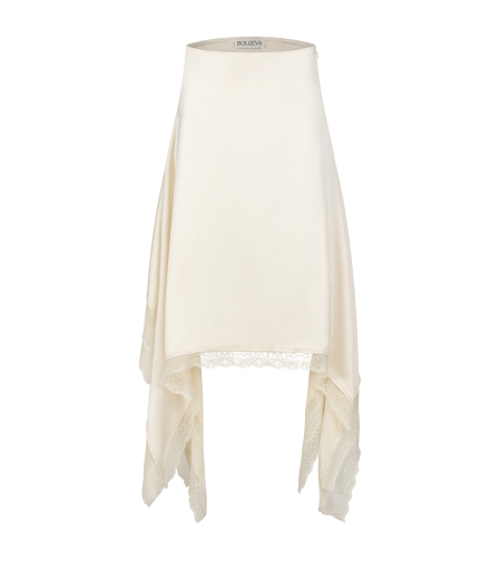 Thora asymmetric lace skirt