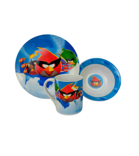 Детски сервиз за хранене 3 части Angry Birds