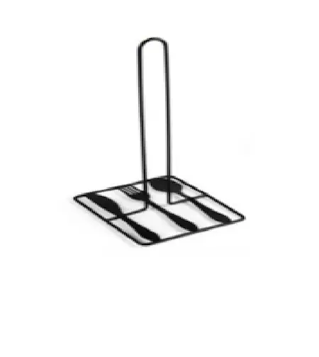 Поставка за кухненска ролка CUTLERY-метална-черна-16х14х32см.