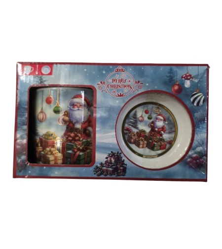 Коледна чаша с капак и лъжица 350мл.Q-43B