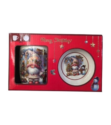 Коледна чаша с капак и лъжица 350мл. Q-39B