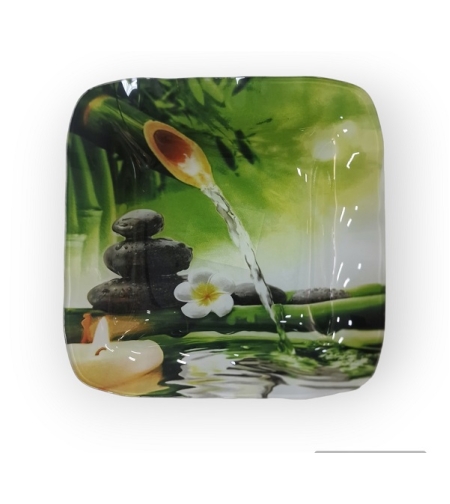 Чиния стъкло дълбока кв.камъни 8' S312108E-AA034