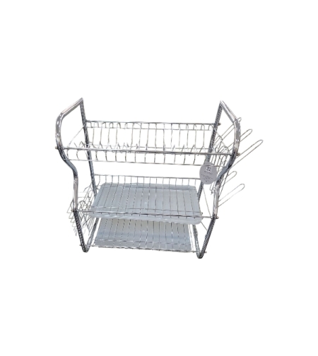 Сушилник за съдове Rosberg R53000O, 3 нива, 43x24x45 см., Хром
