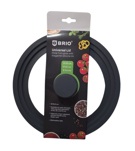 Универсален стъклен капак BRIO  – за тенджери и тигани Ø 20, 22 и 24 см