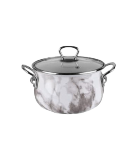Тенджера Goldman GM 8017 Бял мрамор 4л.