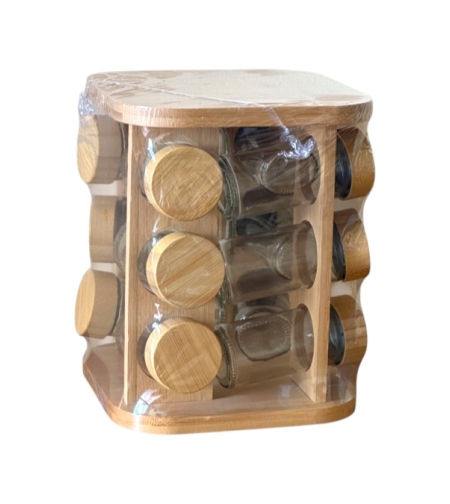 Комплект за подправки с бамбукова стойка - 12бр.