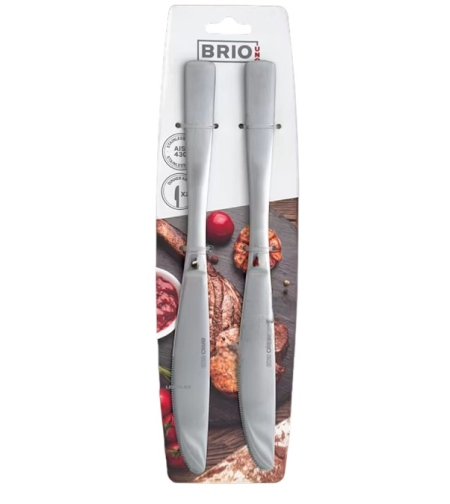 Ножове за Основно Хранене Brio Uno, Комплект от 2 броя, Неръждаема Стомана 18/0