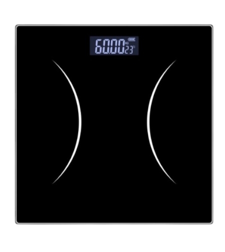 Електронна везна за измерване на тегло  до 180 кг., LCD дисплей, Черна