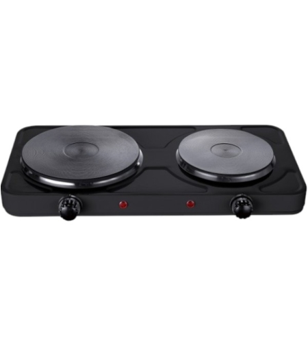Котлон двоен Rosberg, R51445ID, 2500W, Чугунени плочи, Черен