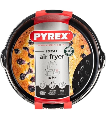 Съд за готвене в AirFryer кръгал 1.6литра 20х 19х 7.5см. с дръжки PYREX