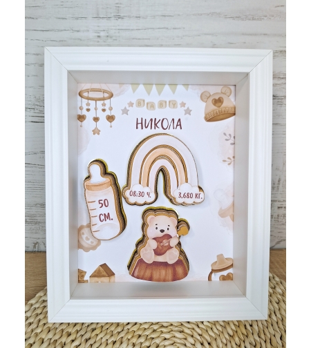 Рамка визитка за новородено
