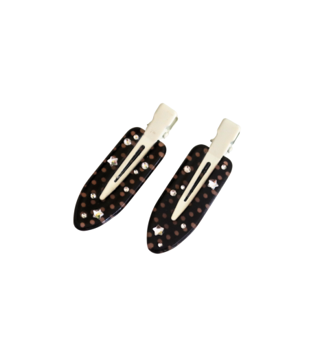 CUSTOM MIDNIGHT DOTS HAIR PINS