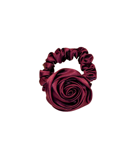 Rosette Scrunchie in BORDEAUX